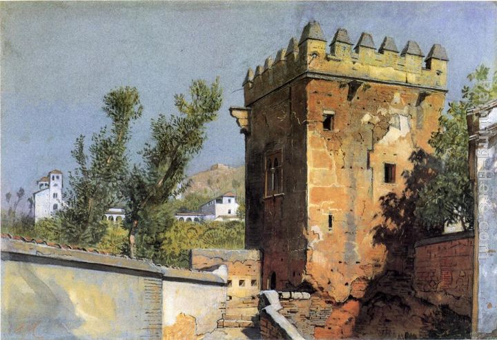 View from the Alhambra, Spain painting - William Stanley Haseltine View from the Alhambra, Spain art painting